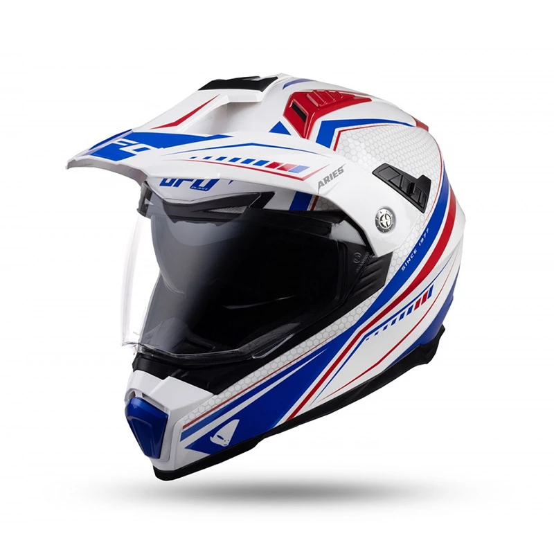 Crosstourer Casco Ufo Aries Bianco Blu Rosso 3 Crosstourer Casco Ufo Aries Bianco Blu Rosso