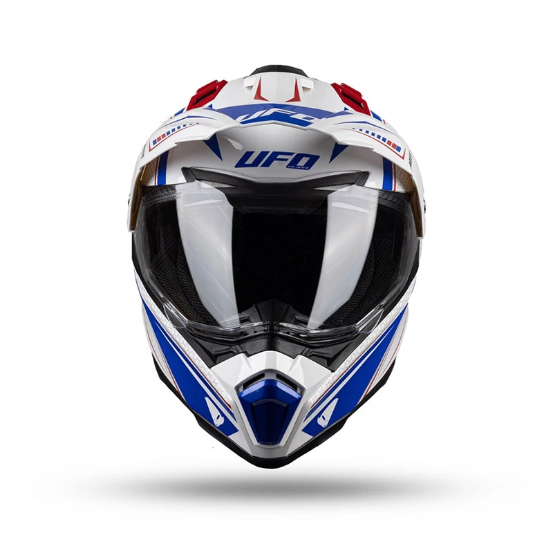 Crosstourer Casco Ufo Aries Bianco Blu Rosso 6 Crosstourer Casco Ufo Aries Bianco Blu Rosso - immagine 4