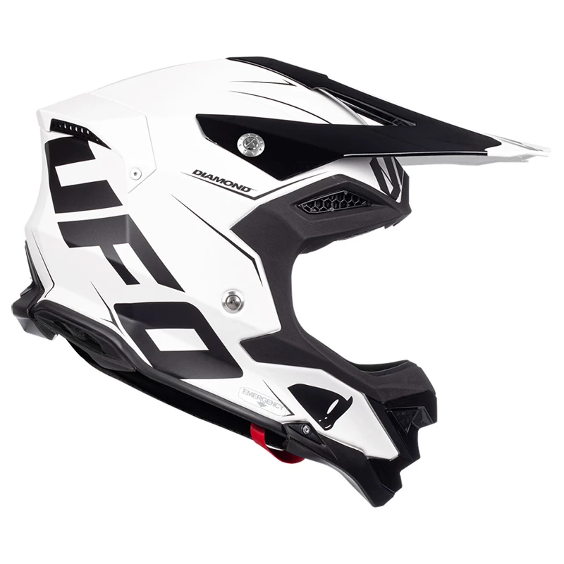 Fibra Casco Ufo Diamond Bianco Nero 5 Fibra Casco Ufo Diamond Bianco Nero - immagine 3