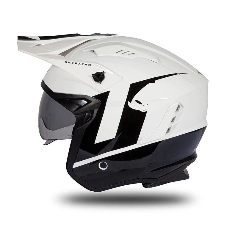 Trial Casco Ufo Sheratan 2206 Bianco Nero 4 Trial Casco Ufo Sheratan 2206 Bianco Nero - immagine 2