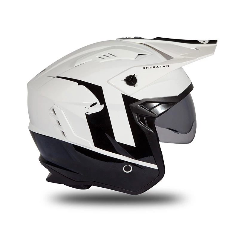 Trial Casco Ufo Sheratan 2206 Bianco Nero 5 Trial Casco Ufo Sheratan 2206 Bianco Nero - immagine 3