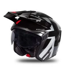 Trial Casco Ufo Sheratan 2206 Nero Grigio Rosso