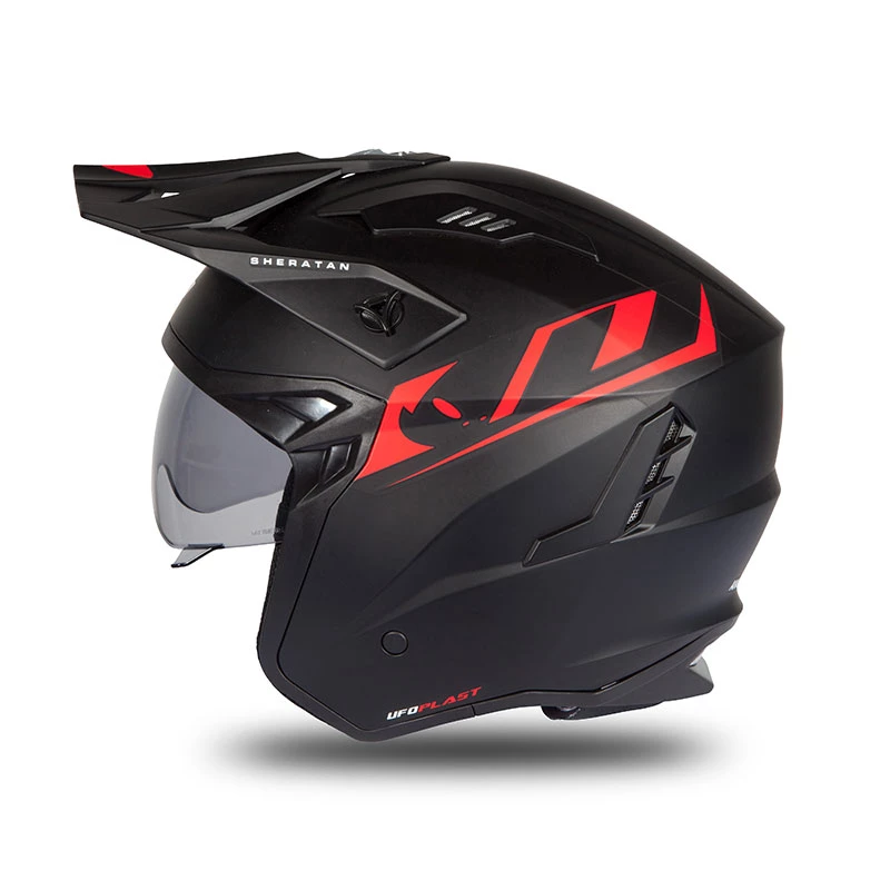 Trial Casco Ufo Sheratan Nero Rosso 4 Trial Casco Ufo Sheratan Nero Rosso - immagine 2