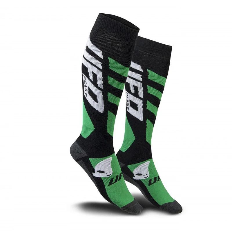 Calze Ufo Offroad Short Nero Verde 3 Calze Ufo Offroad Short Nero Verde